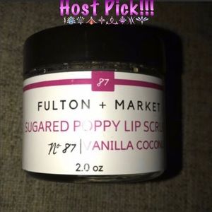 Fulton Market Sugared Poppy Lip Scrub Exfoliate Vanilla Coconut 2oz Cruelty-Free